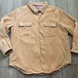 LOVE TREE Reversible Corduroy / Soft Flannel Shacket Jacket Button-Up Womens XL